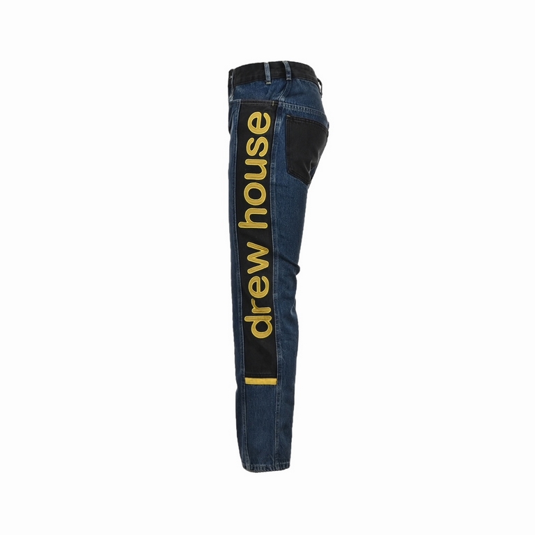 Drew House Patchwork Washed Embroidered JeansDERW HOUSE annual force is also this year so far as to do the most awesome jeans, heavy wash process, hidden mystery details are very much, this time the main push of the pant