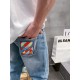 Gu 23ss summer new rabbit special series logo men's small straight denim jeans! Channel rare out, the market is rare boutique channel source, absolutely can bring you an unexpected wearing experience, sincerely recommend