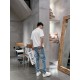 Gu 23ss summer new rabbit special series logo men's small straight denim jeans! Channel rare out, the market is rare boutique channel source, absolutely can bring you an unexpected wearing experience, sincerely recommend