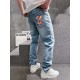 Gu 23ss summer new rabbit special series logo men's small straight denim jeans! Channel rare out, the market is rare boutique channel source, absolutely can bring you an unexpected wearing experience, sincerely recommend