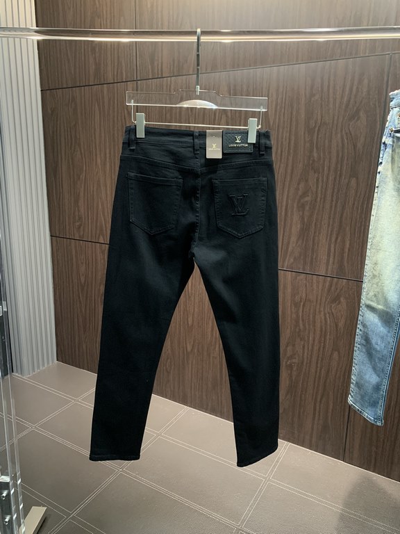 LV Louis Vuitton exclusive exclusive new models Slim models small straight jeans, high-end version! Counter customized fabrics Breathable comfort, impeccable details, brand elements design concept, reflecting high qualit