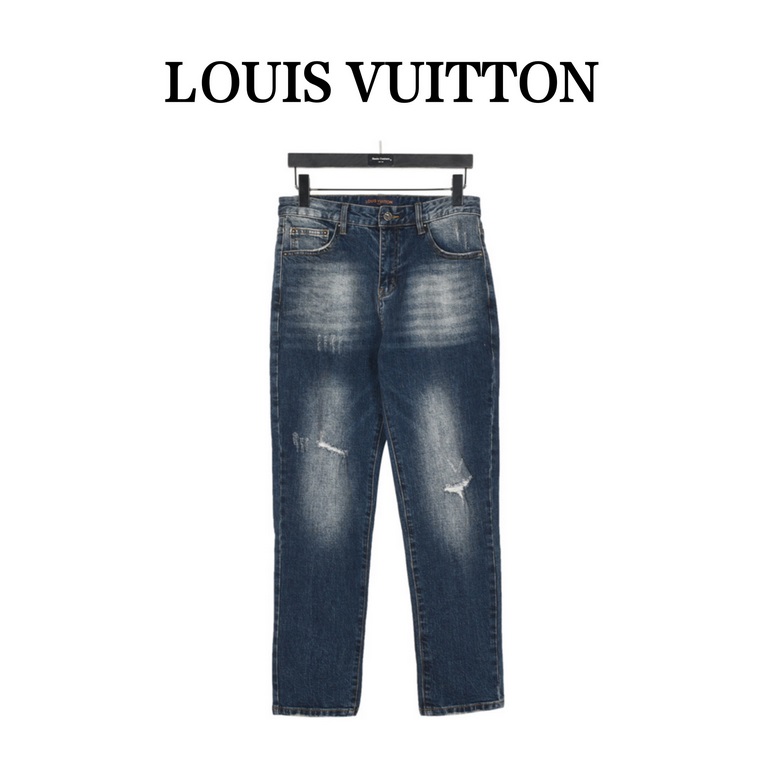 LouisVitton Embroidered jeans with four-leaf clover logo at backSo far this year to do the most awesome jeans, heavy wash process, hidden mystery details are very much, this time the main push of the pants either version