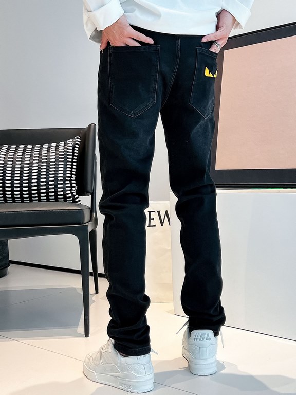 FD 23ss fall and winter new men's casual jeans, top quality! Channel order, official website synchronized sale! Original factory order denim cotton material! Suitable for casualformal wear all kinds of collocation ~ the 