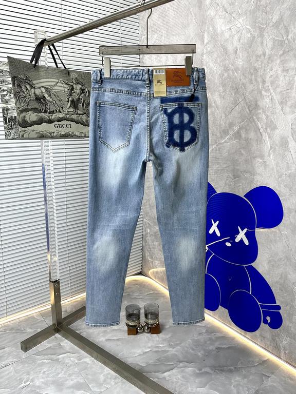 BBR Burberry 2023 early fall new casual jeans, high-end customized series. Imported high-density customized cotton tannin fabric comfortable and soft skin-friendly, straight and not easy to wrinkle, the original hardware