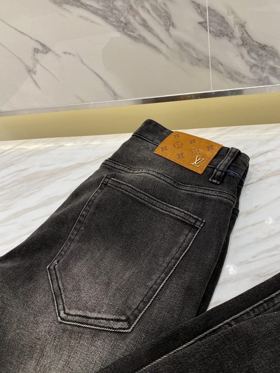 LV 23ss fall and winter new men's casual jeans, top quality! Channel order, official website synchronized sale! Original factory order denim cotton material! Suitable for casualformal wear all kinds of collocation ~ the 