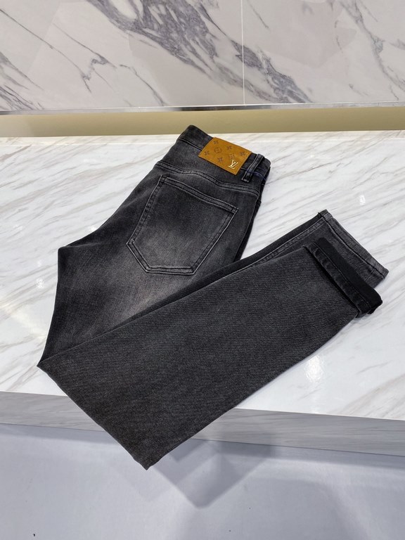 LV 23ss fall and winter new men's casual jeans, top quality! Channel order, official website synchronized sale! Original factory order denim cotton material! Suitable for casualformal wear all kinds of collocation ~ the 