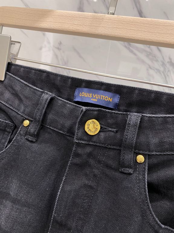 LV 23ss fall and winter new men's casual jeans, top quality! Channel order, official website synchronized sale! Original factory order denim cotton material! Suitable for casualformal wear all kinds of collocation ~ the 