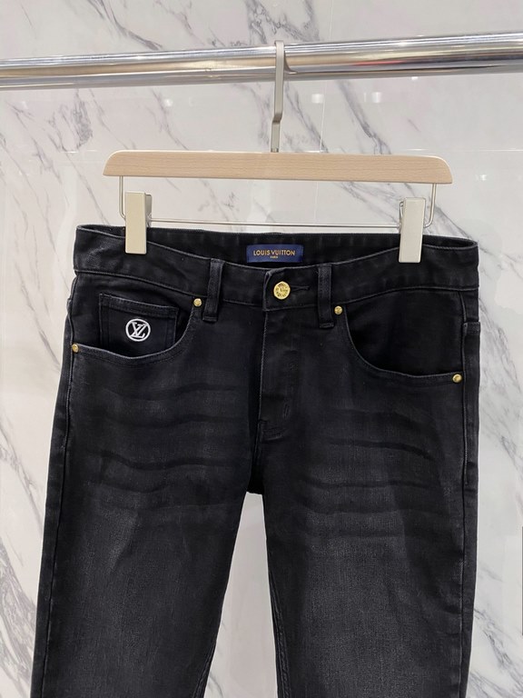 LV 23ss fall and winter new men's casual jeans, top quality! Channel order, official website synchronized sale! Original factory order denim cotton material! Suitable for casualformal wear all kinds of collocation ~ the 