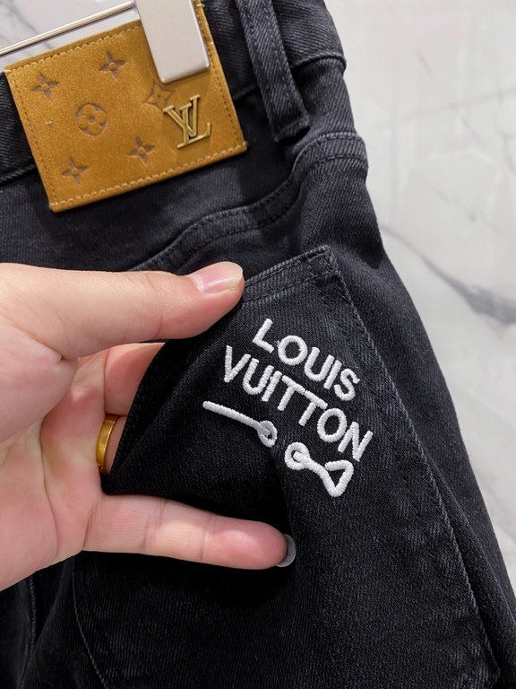 LV 23ss fall and winter new men's casual jeans, top quality! Channel order, official website synchronized sale! Original factory order denim cotton material! Suitable for casualformal wear all kinds of collocation ~ the 