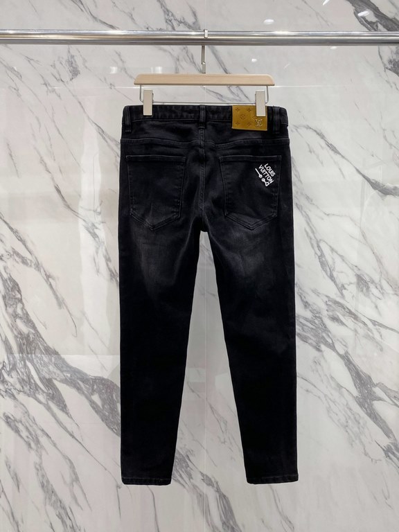 LV 23ss fall and winter new men's casual jeans, top quality! Channel order, official website synchronized sale! Original factory order denim cotton material! Suitable for casualformal wear all kinds of collocation ~ the 