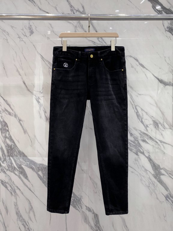 LV 23ss fall and winter new men's casual jeans, top quality! Channel order, official website synchronized sale! Original factory order denim cotton material! Suitable for casualformal wear all kinds of collocation ~ the 