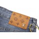 Louis Vuitton Louis Vuitton Casual Washed Jeans With Big Logo Monogram Super VersatileSize 28 30 32 34 36