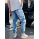 FD 2023 spring and summer new FF logo men's small straight denim jeans! Channel rare out, the market is rare boutique channel source, absolutely can bring you an unexpected wearing experience, sincerely recommended to al