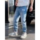 FD 2023 spring and summer new FF logo men's small straight denim jeans! Channel rare out, the market is rare boutique channel source, absolutely can bring you an unexpected wearing experience, sincerely recommended to al