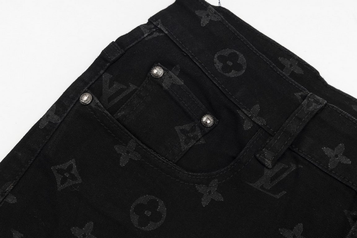 Louis Vuitton Louis Vuitton washed and vintage, classic full print vintage logo jeansSo far this year to do the most awesome jeans, heavy wash process, hidden mystery details are very much, this time the main push of the