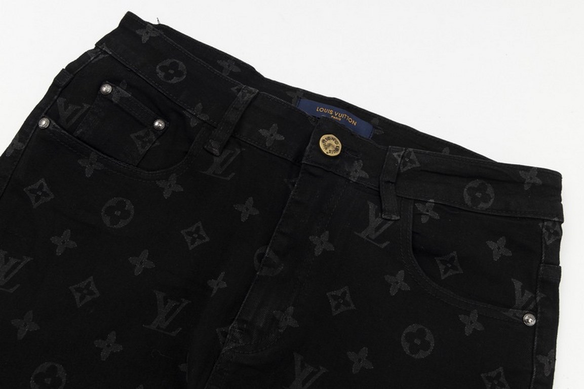 Louis Vuitton Louis Vuitton washed and vintage, classic full print vintage logo jeansSo far this year to do the most awesome jeans, heavy wash process, hidden mystery details are very much, this time the main push of the