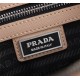 [Top original single quality] 2022 latest models Prada double pull handbag European original imported Prada special cloth outlined cross grain pattern iconic lines, using imported equipment production, fashion trend, cou