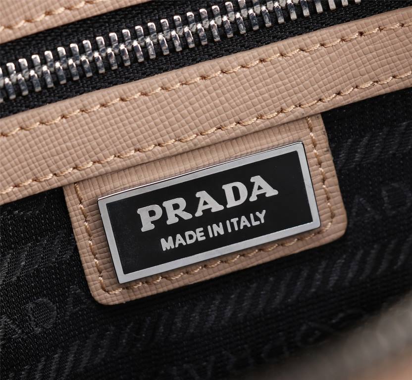 [Top original single quality] 2022 latest models Prada double pull handbag European original imported Prada special cloth outlined cross grain pattern iconic lines, using imported equipment production, fashion trend, cou