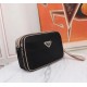 [Top original single quality] 2022 latest models Prada double pull handbag European original imported Prada special cloth outlined cross grain pattern iconic lines, using imported equipment production, fashion trend, cou