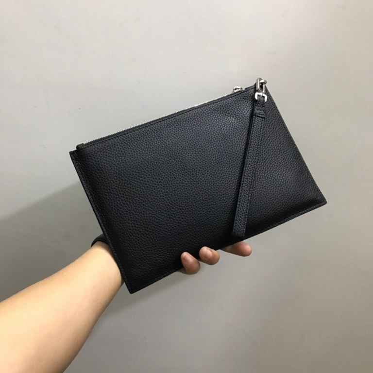 Top original single Prada men's casual handheld sandwich bag, with 6 card positions, the inner pocket is reasonable and practical space. Imported head layer cowhide, original plate hardware, YKK zipper super lubrication,