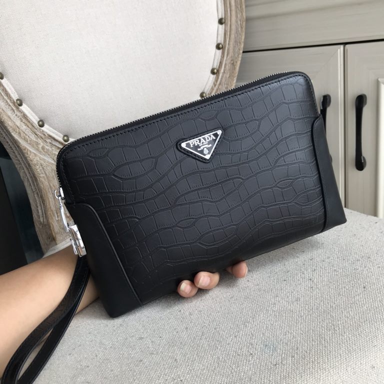 Top counter rat ruthless goods 2022 latest style Prada Men's Combination Lock Clutch Bag fire models a large number of shipments to pull, clamoring counter goods   top original single goods   paper talking about bragging