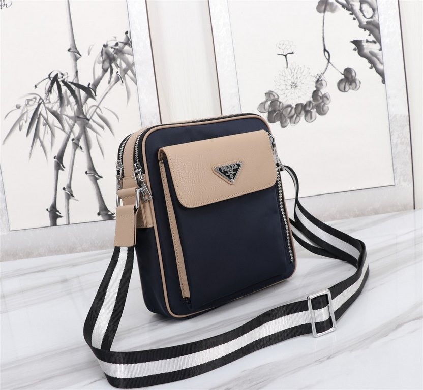 [Top original single quality] 2022 latest models Prada Dora shoulder bag crossbody bag European original imported Prada special cloth outlined cross grain pattern iconic lines, using imported equipment production, fashio