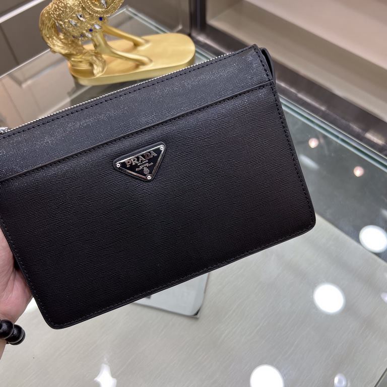 New - Clutch Bag   [PRADA Prada] the most trendy and hottest models Imported cross grain cowhide, feel first-class   workmanship is very exquisite   show fashion and trend, presenting an unintentional fashionable style h