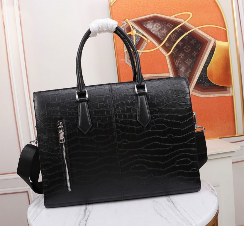 【Top Original Quality】 2022 Newest Prada Briefcase The original European imported cowhide outlines the iconic lines, made with imported equipment, fashionable and trendy, counter quality, more zipper pockets and internal