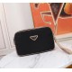 [Top original single quality] 2022 latest models Prada Dora clutch bag European original imported Prada special cloth outlined cross grain pattern iconic lines, using imported equipment production, fashion trend, counter