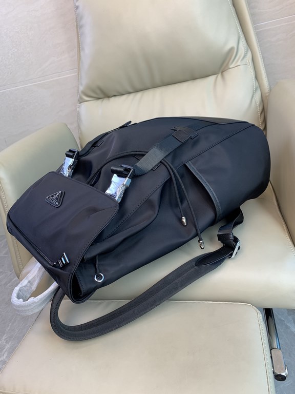 Top counter rat ruthless goods 2023 latest style Prada counter nylon cloth with imported original leather backpack fire models a large number of shipments to pull, clamoring counter goods   top original single goods   pa