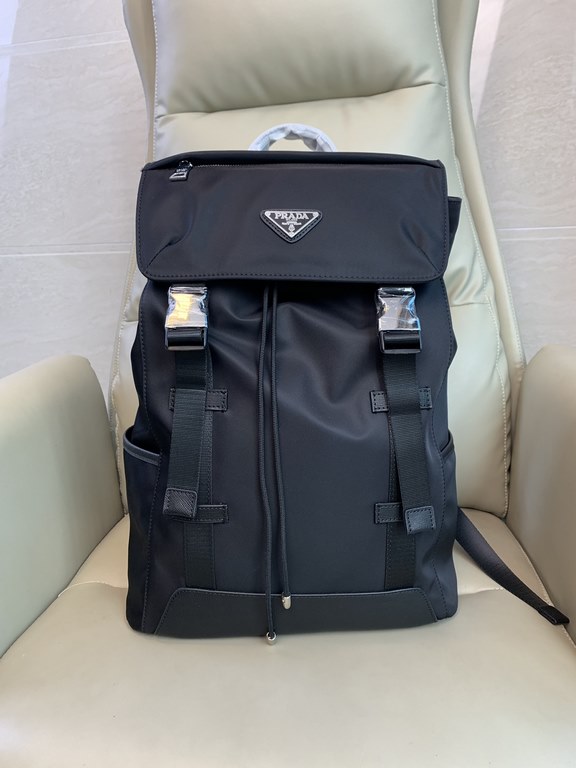 Top counter rat ruthless goods 2023 latest style Prada counter nylon cloth with imported original leather backpack fire models a large number of shipments to pull, clamoring counter goods   top original single goods   pa