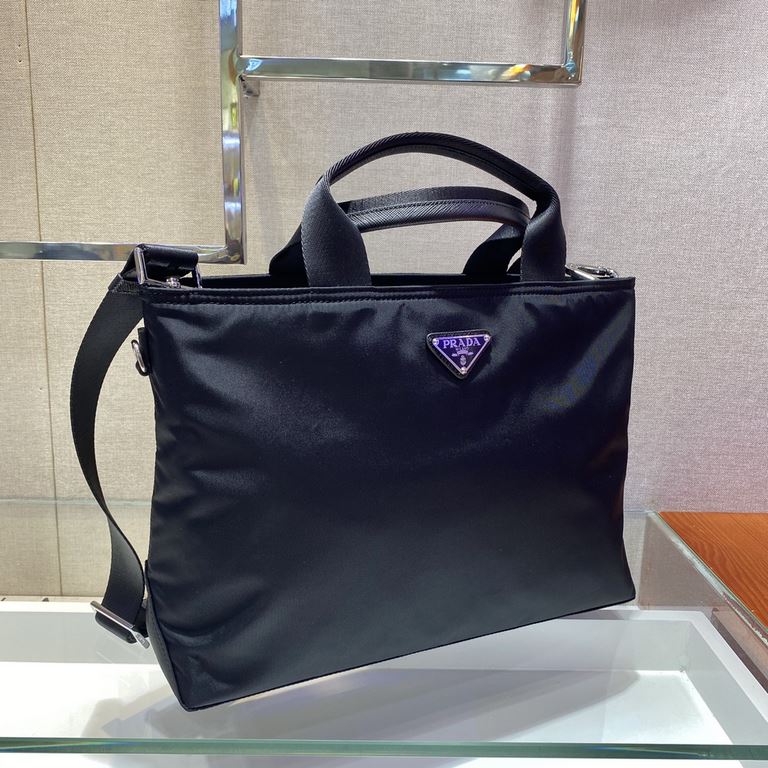 New unisex briefcase  1BG876 Original goods, made of imported nylon fabric, with a detachable nylon long shoulder strap, which can also be handheld. L34xH23.5xBottom10cm