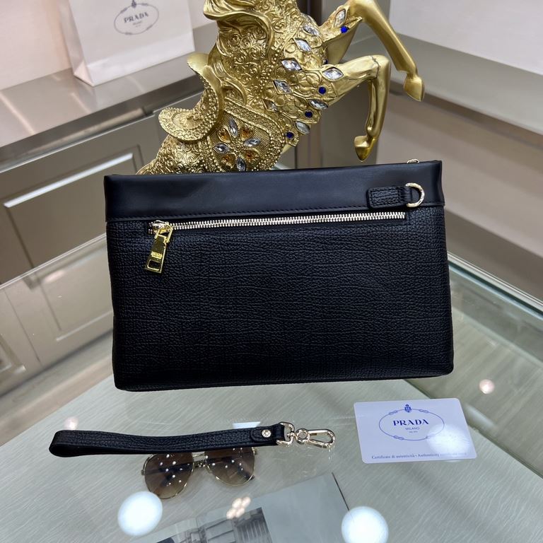 PradaPRADA New men's handbag Original quality, perfect workmanship, another superb model is coming! Get rid of the previous classic design Enough to attract people's eyes     Model 6664-7P Size 28-3-18, Black