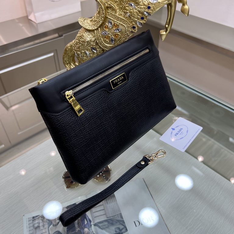 PradaPRADA New men's handbag Original quality, perfect workmanship, another superb model is coming! Get rid of the previous classic design Enough to attract people's eyes     Model 6664-7P Size 28-3-18, Black