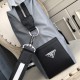 Top counter rat ruthless goods 2023 latest style Prada parachute nylon cloth with imported original leather handbag travel bag fire models a large number of shipments to pull, clamoring counter goods   top original singl