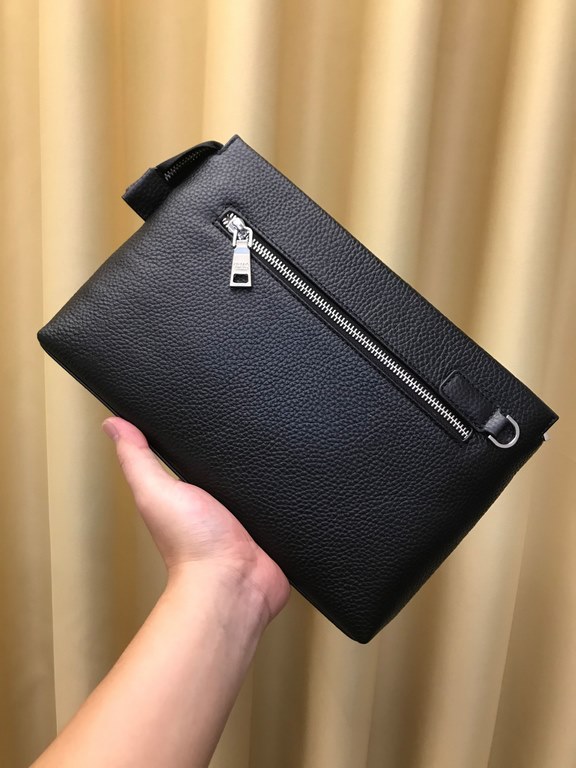 With box Prada presents   Luxury   Men's Clutch, Platinum in Selected Leather - High-grade Imported Cowhide, Imported Cowhide Lining Design   Uniform alignment [Bolt] Extra-large internal space   Unique design [Bolt] Fas