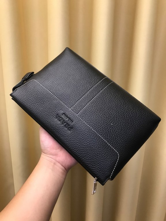 With box Prada presents   Luxury   Men's Clutch, Platinum in Selected Leather - High-grade Imported Cowhide, Imported Cowhide Lining Design   Uniform alignment [Bolt] Extra-large internal space   Unique design [Bolt] Fas