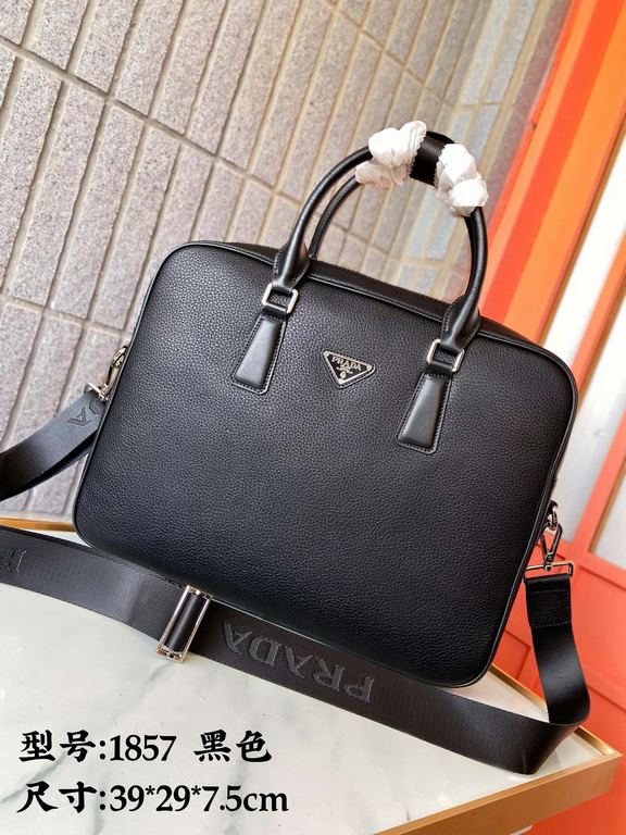 秘秘 [Prada 1857-3 】    European water goods handbag men's bags, heavy money to create a new channel goods   vibrant   ideal for men's   original hardware  LOGO clear and unparalleled   top original Head layer cowhide   qu