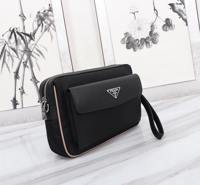 [Top original single quality] 2022 latest models Prada single la clutch bag European original imported Prada special cloth outlined cross grain pattern iconic lines, using imported equipment production, fashion trend, sp