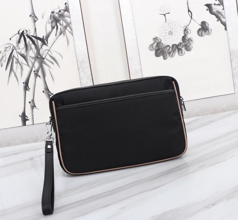 [Top original single quality] 2022 latest models Prada single la clutch bag European original imported Prada special cloth outlined cross grain pattern iconic lines, using imported equipment production, fashion trend, sp