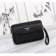 [Top original single quality] 2022 latest models Prada single la clutch bag European original imported Prada special cloth outlined cross grain pattern iconic lines, using imported equipment production, fashion trend, sp