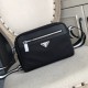 Top counter mouse goods 2022 latest style Prada nylon cloth with leather small crossbody bag universal models super hot mass shipment pull, clamoring counter goods   top original single goods   paper talking about braggi