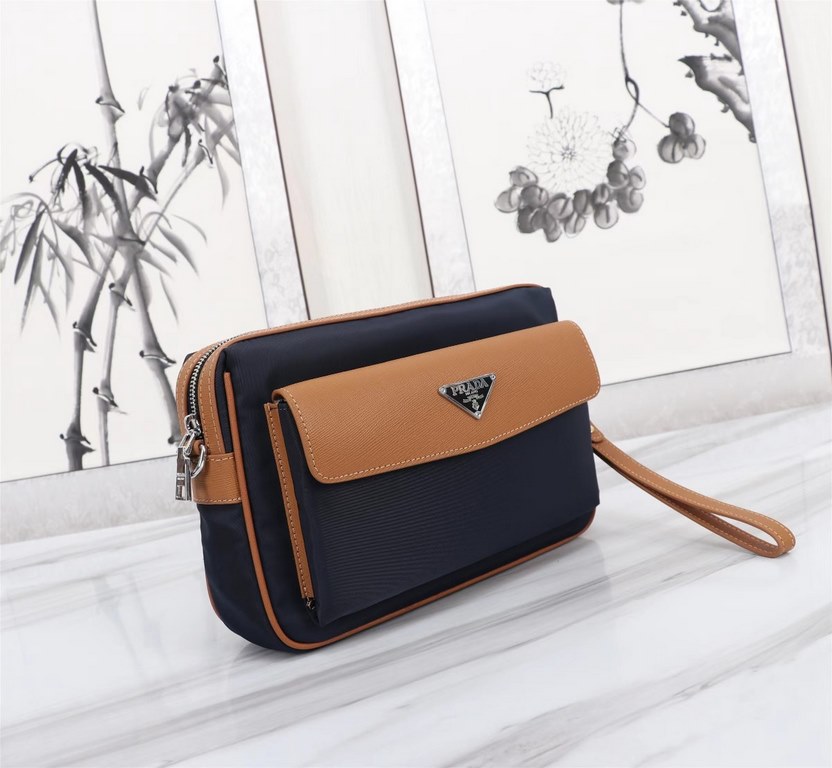 [Top original single quality] 2022 latest models Prada single la clutch bag European original imported Prada special cloth outlined cross grain pattern iconic lines, using imported equipment production, fashion trend, sp