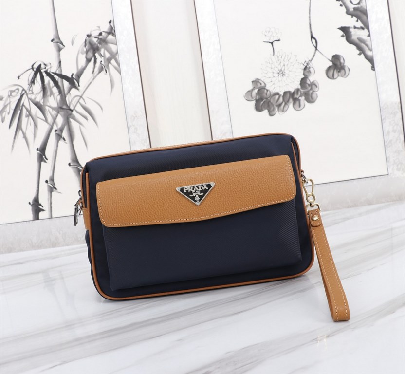 [Top original single quality] 2022 latest models Prada single la clutch bag European original imported Prada special cloth outlined cross grain pattern iconic lines, using imported equipment production, fashion trend, sp