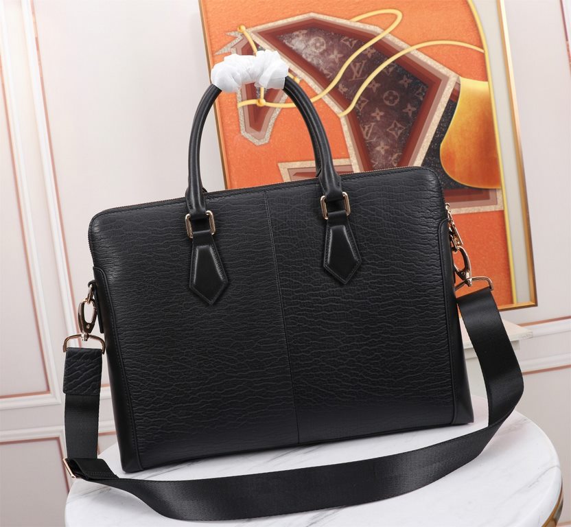 Top counter rats high-end goods 2023 latest hot models Prada double zipper imported head layer cowhide handheld briefcase hot models a large number of shipments, clamoring counter goods   top original single goods   pape