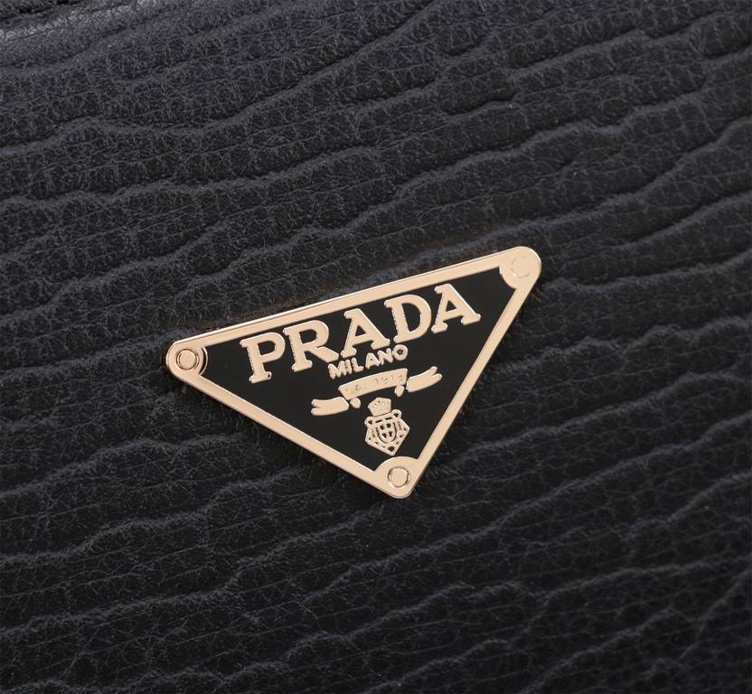 Top counter rats high-end goods 2023 latest hot models Prada double zipper imported head layer cowhide handheld briefcase hot models a large number of shipments, clamoring counter goods   top original single goods   pape