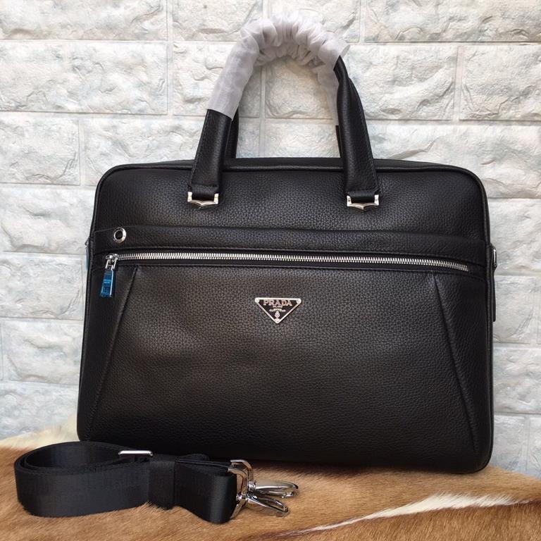 PRADA.   High-end men's business handbags Italy   Imported top quality cowhide leather  Impeccable hardware.  Designed by famous masters and experienced tailors Perfect shape Great on hand Unique design concept The first