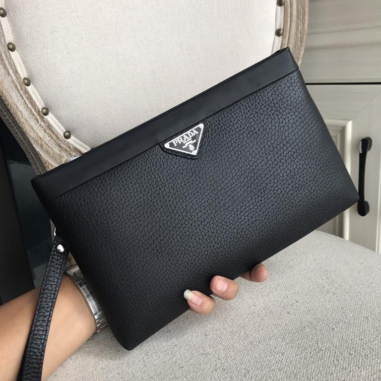 Top counter rat ruthless goods 2022 latest style Prada imported flower leather men's clutch bag fire models large number of shipments to pull, clamoring counter goods  top original single goods  paper talking about bragg