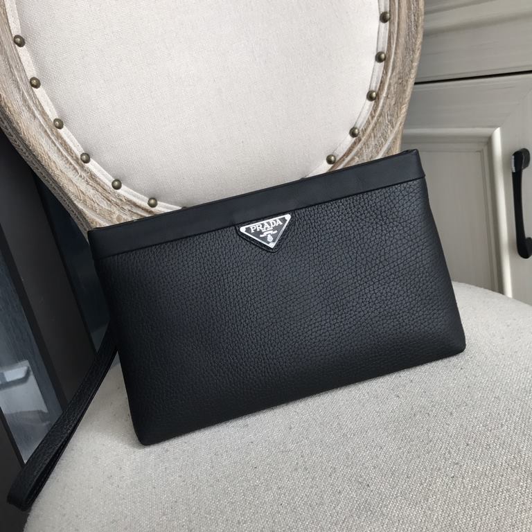 Top counter rat ruthless goods 2022 latest style Prada imported flower leather men's clutch bag fire models large number of shipments to pull, clamoring counter goods  top original single goods  paper talking about bragg