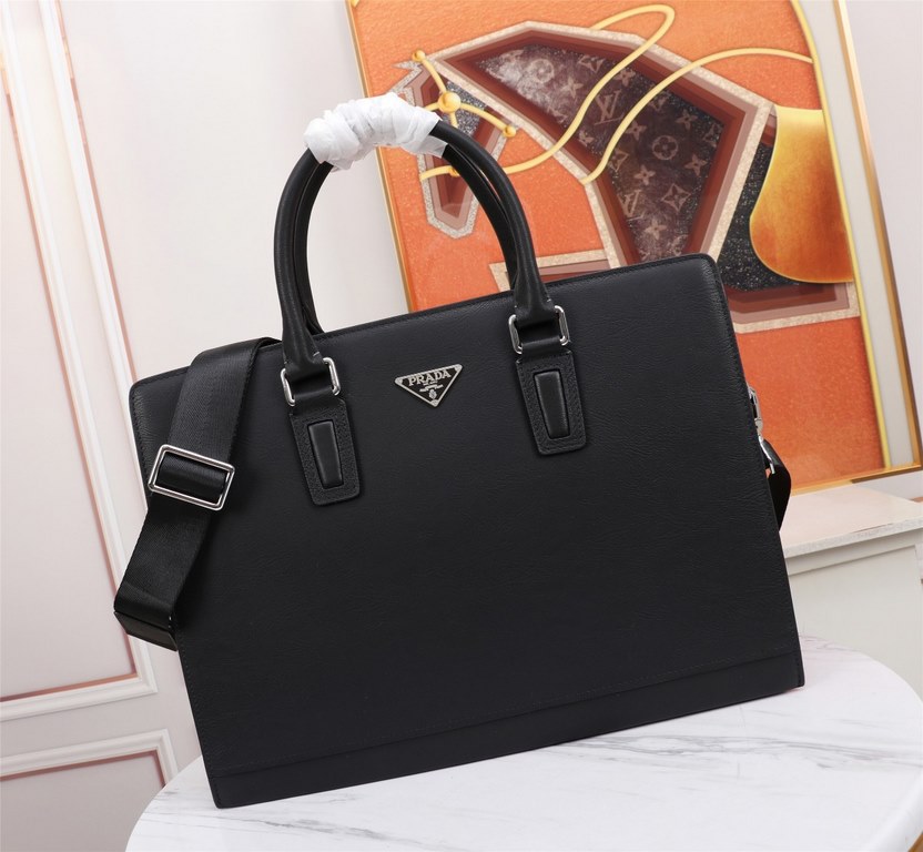 [TOP ORIGINAL QUALITY] 2022 Newest Prada Combination Lock Briefcase The original European imported cowhide sketches the iconic lines, made with imported equipment, fashionable and trendy, counter quality, more zipper poc